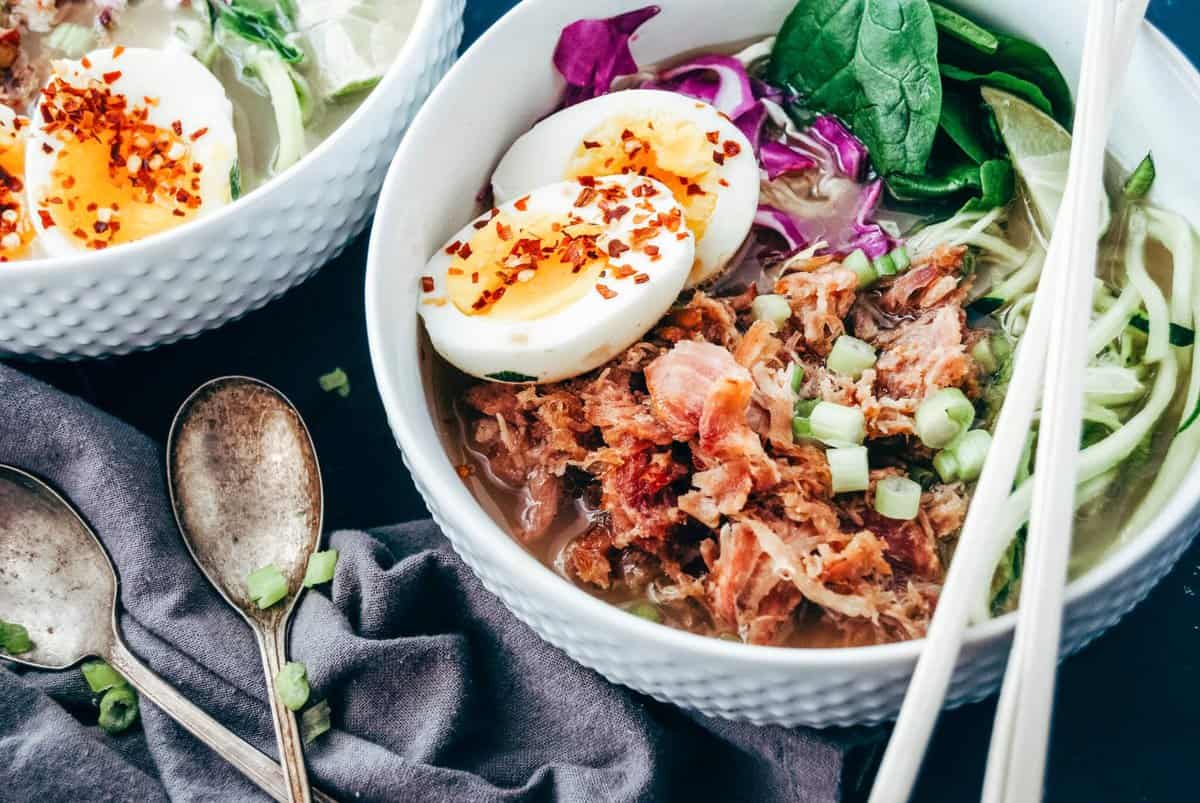 Pork Ramen Zoodle Bowl