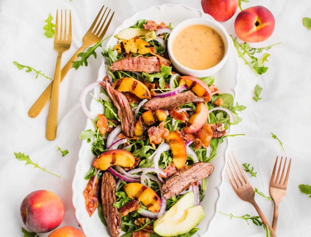 Grilled Peach Steak Salad