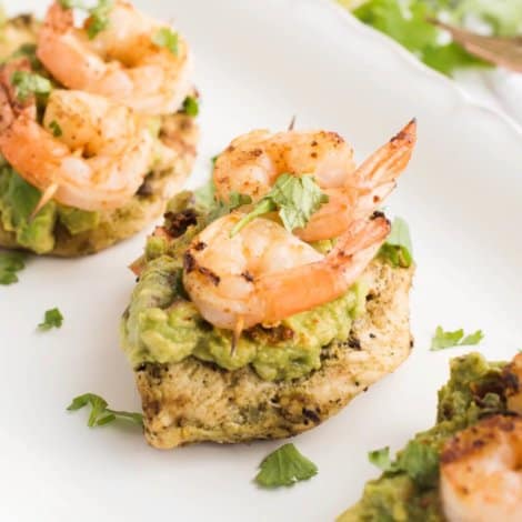 Juicy Grilled Guacamole Chicken and Shrimp - Healthy Little Peach