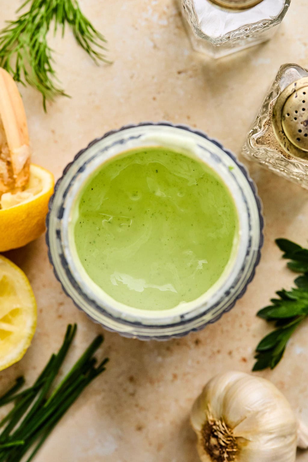 Dressing photos for the step by step image of the Cauliflower and Broccoli Salad
