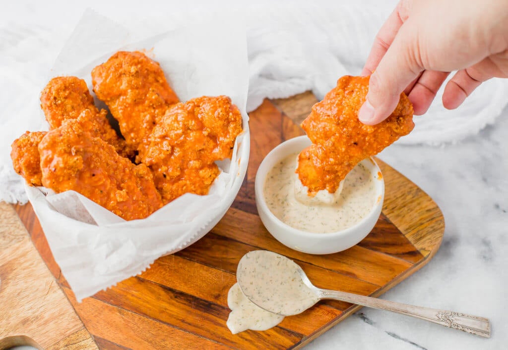 Crispy Buffalo Chicken Tenders Healthy Little Peach