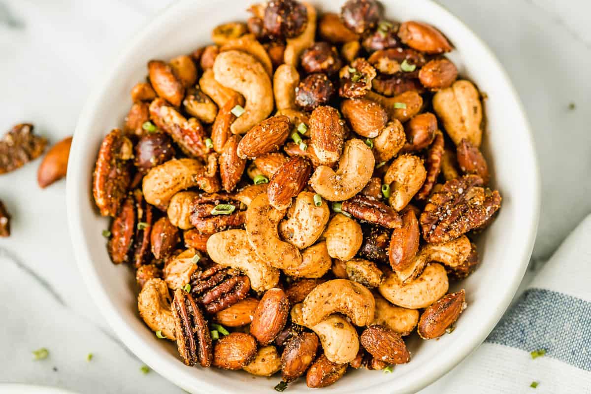 Roasted Mixed Nuts - A Quick, Heart Healthy Snack! - Shaw Simple Swaps