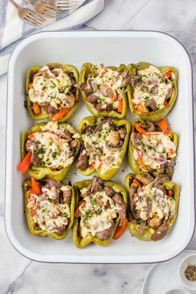 Philly Not-So Cheesesteak Stuffed Peppers