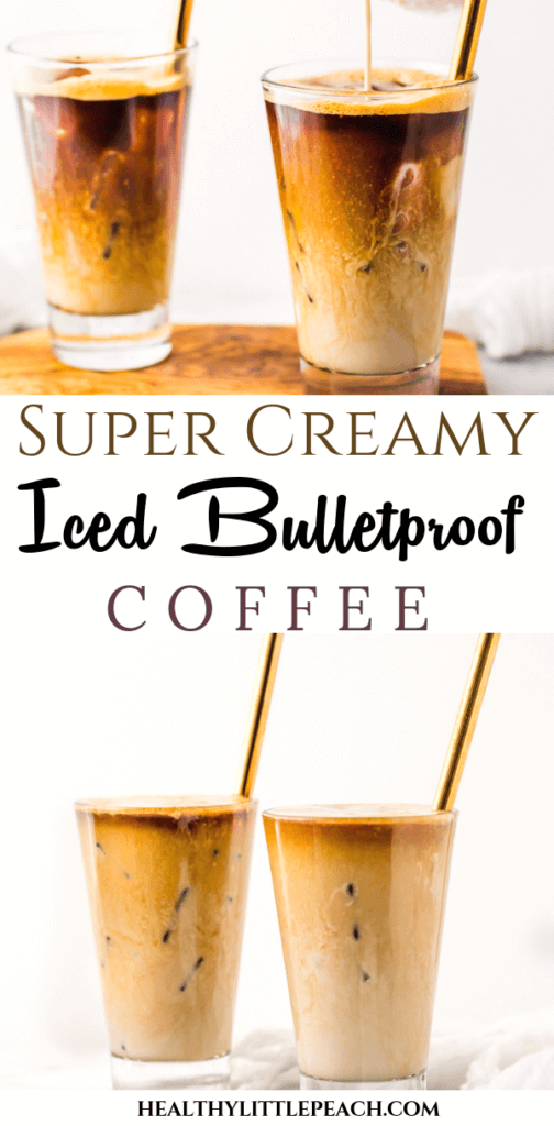 Creamy iced bullet proof coffee