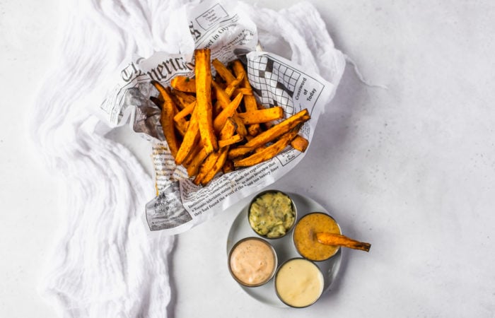 sweet potato fries and sauce