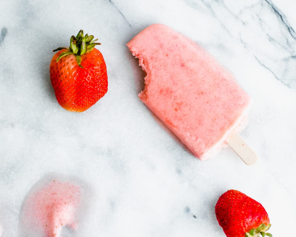 strawberry and cream popsicles