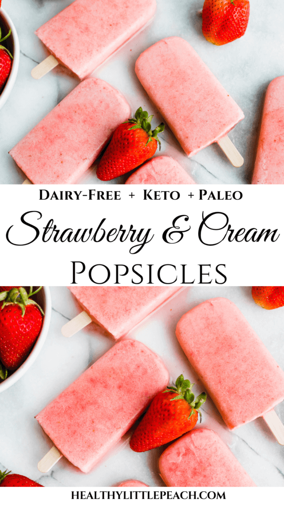 Strawberry and Cream Popsicles