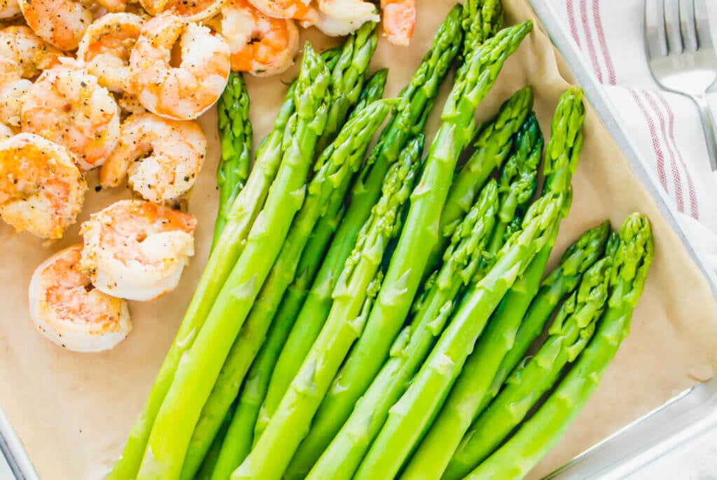  Crevettes et Asperges au Poivre Citron 