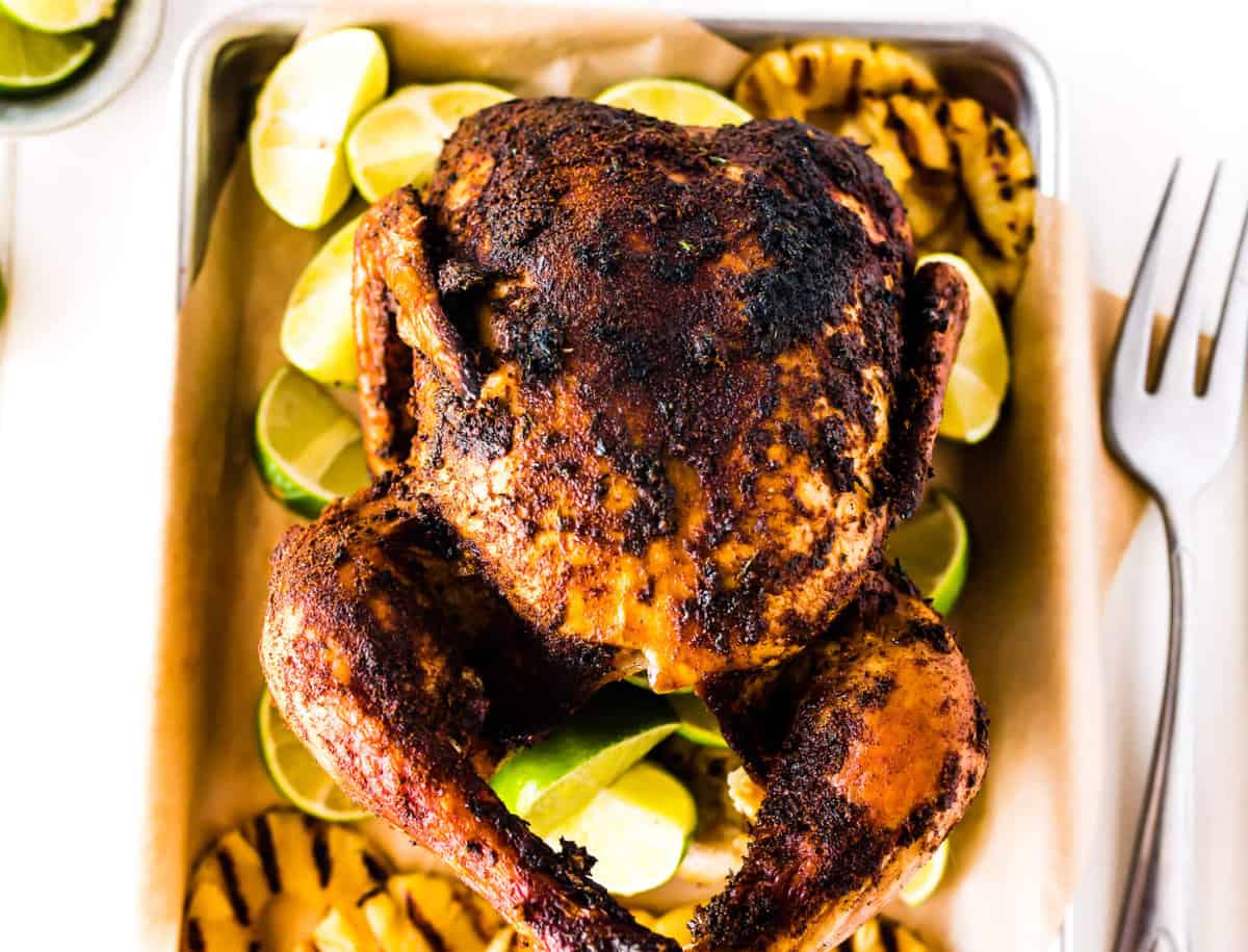 Jerk Chicken with Grilled Pineapples - Healthy Little Peach