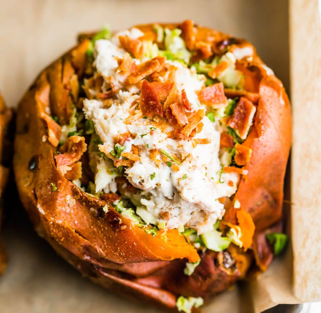 Chicken Bacon Stuffed Sweet Potatoes Super Bowl Appetizers