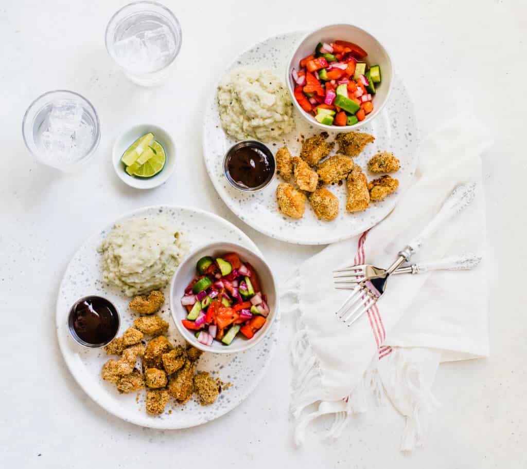 Whole30/Keto Family Dinner: Chicken Nuggets and Cauliflower Mash