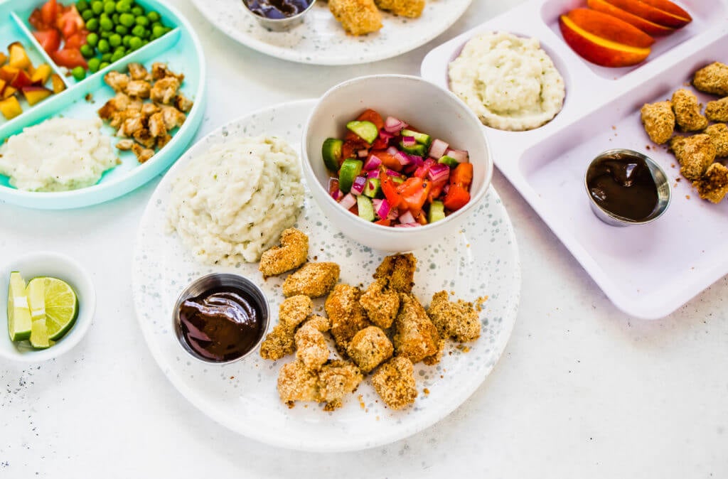 Whole30/Keto Family Dinner: Chicken Nuggets and Cauliflower Mash