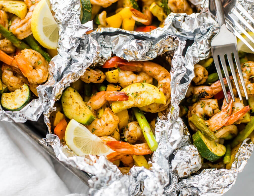 Grilled shrimp foil outlet packets