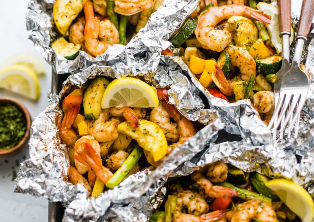 Quick Cajun Shrimp Foil Packets - Healthy Little Peach