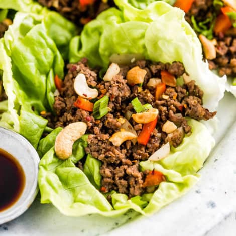 Asian Ground Beef Lettuce Wraps 