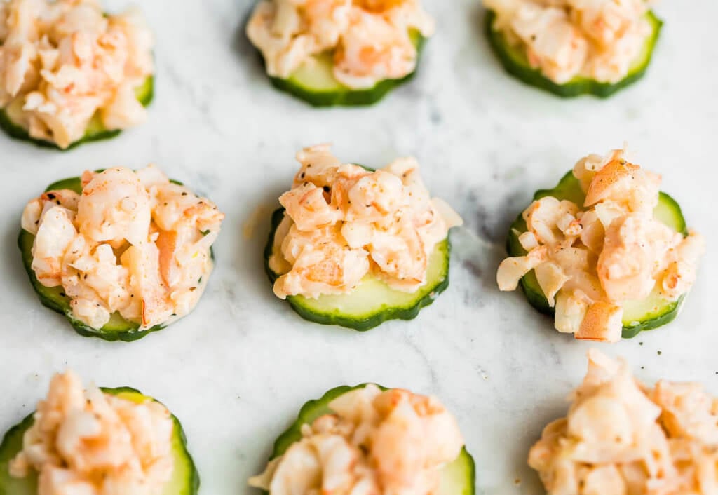 Shrimp Salad Cucumber Bites (W30, Keto, Paleo) - Healthy Little Peach