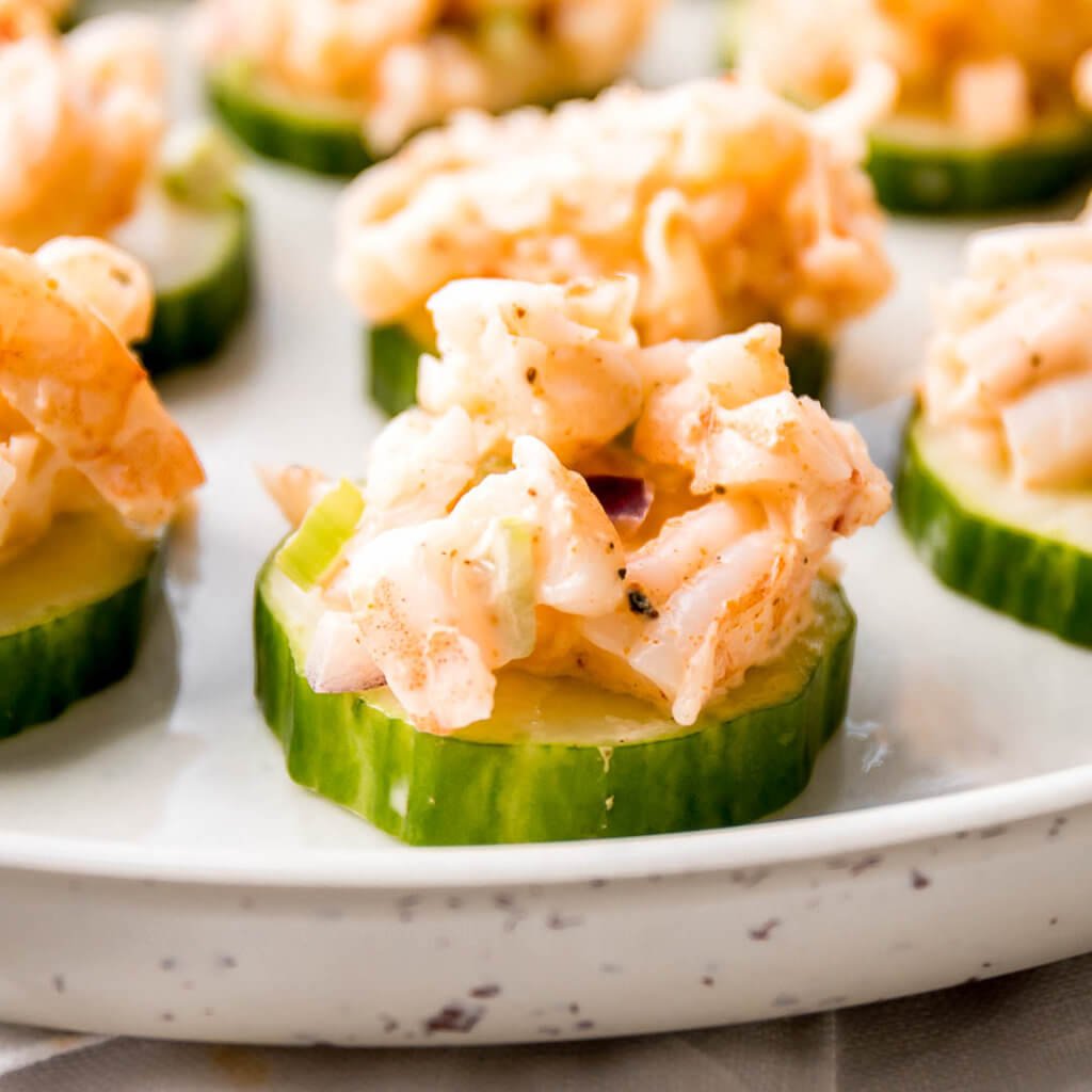 Shrimp Salad Cucumber Bites