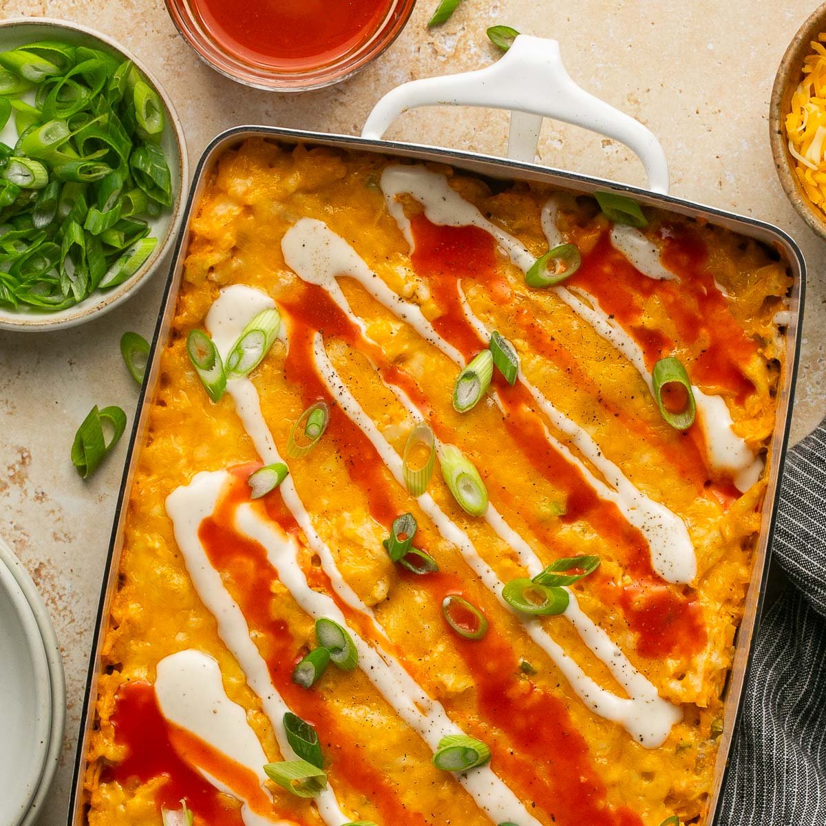 Creamy Buffalo Chicken Casserole Recipe (Keto & Whole30)-image