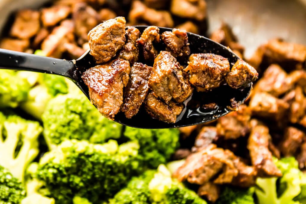 garlic steak bites full of protein and healthy fat