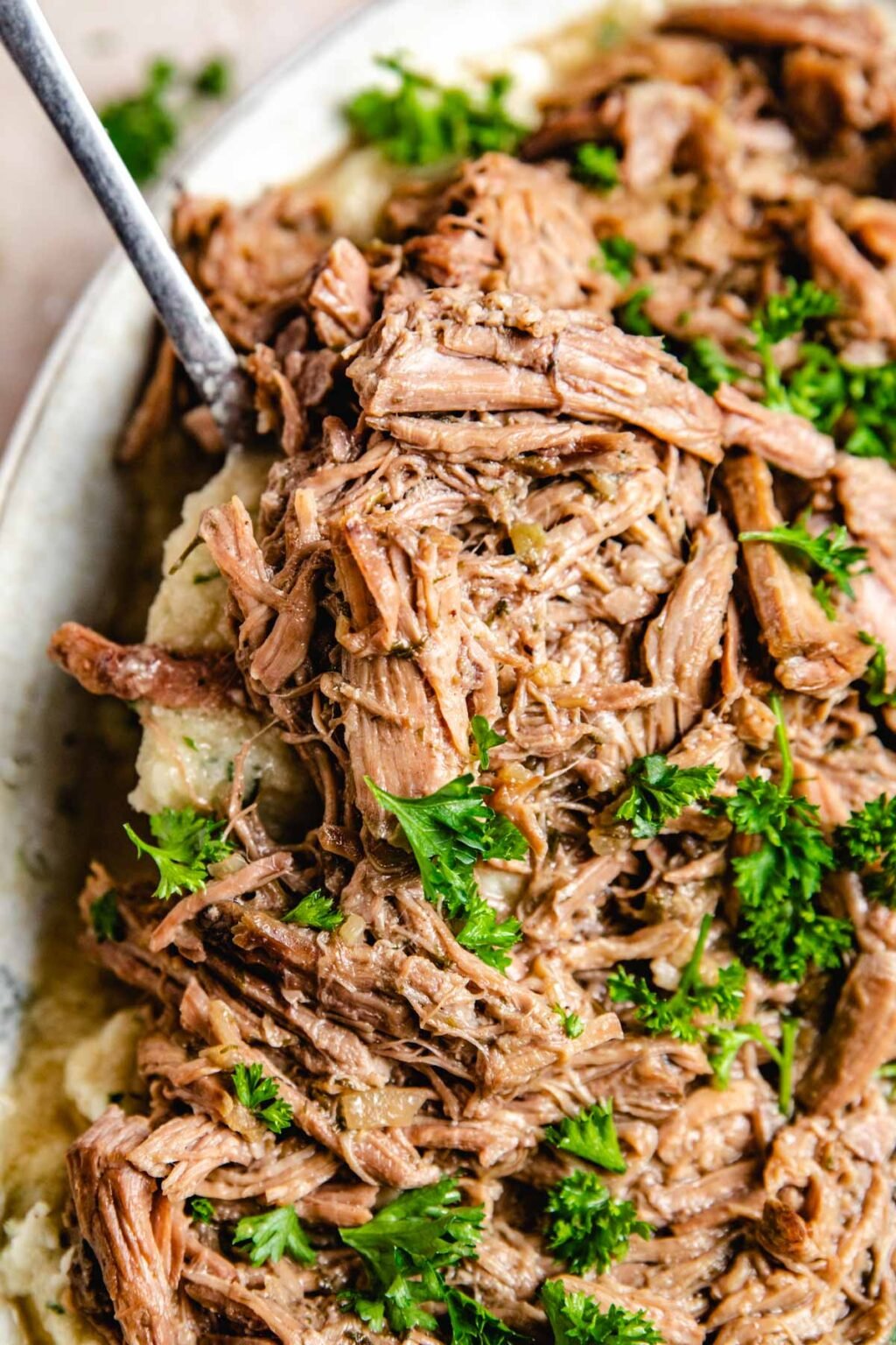 Keto Pot Roast with Ranch Seasoning and Mashed Cauliflower