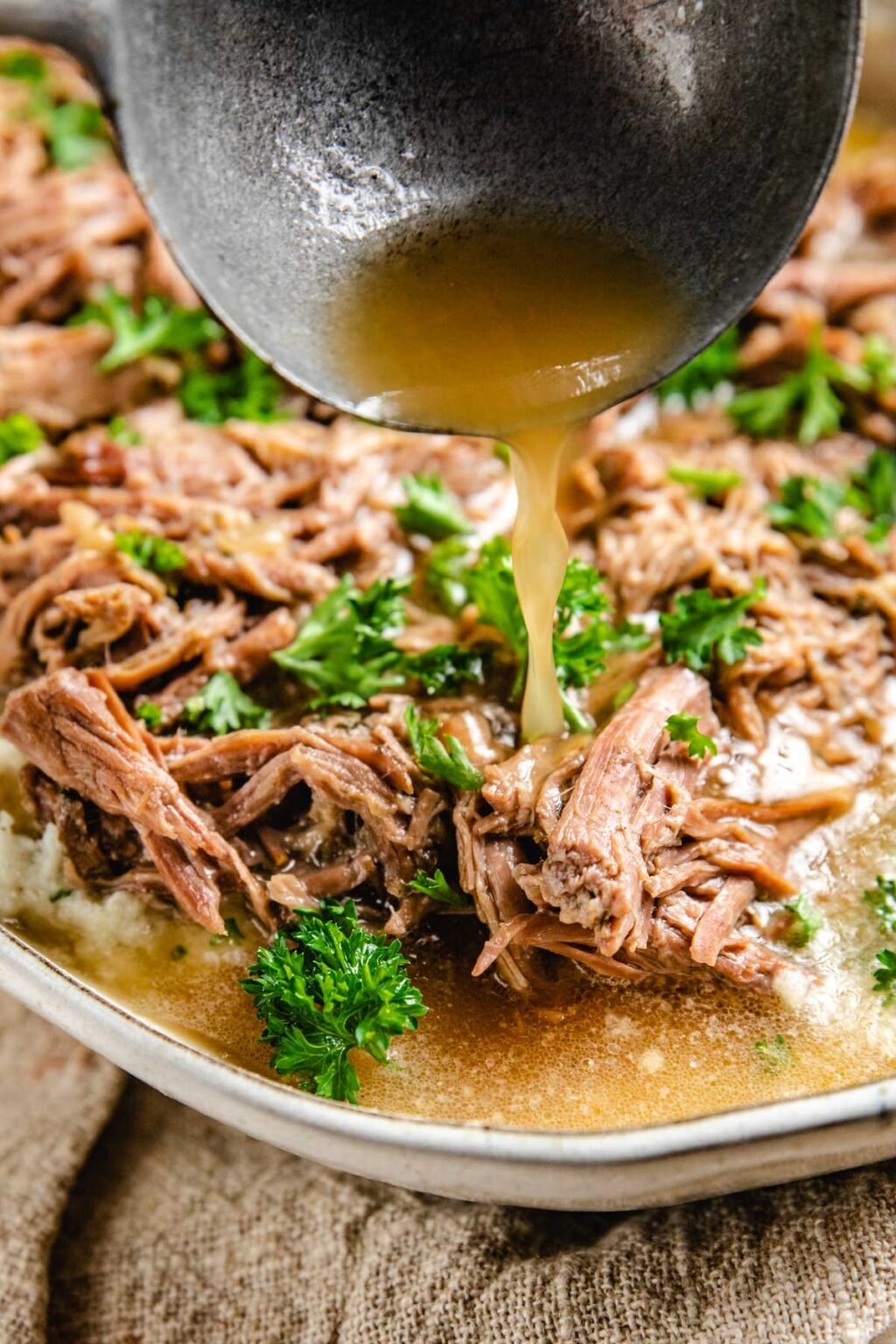 Keto Pot Roast with Ranch Seasoning and Mashed Cauliflower