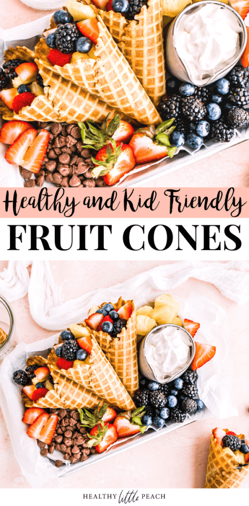 Waffle cone stuffed with fruit