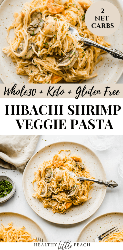 Hibachi Shrimp Veggie Pasta Pinterest Pin