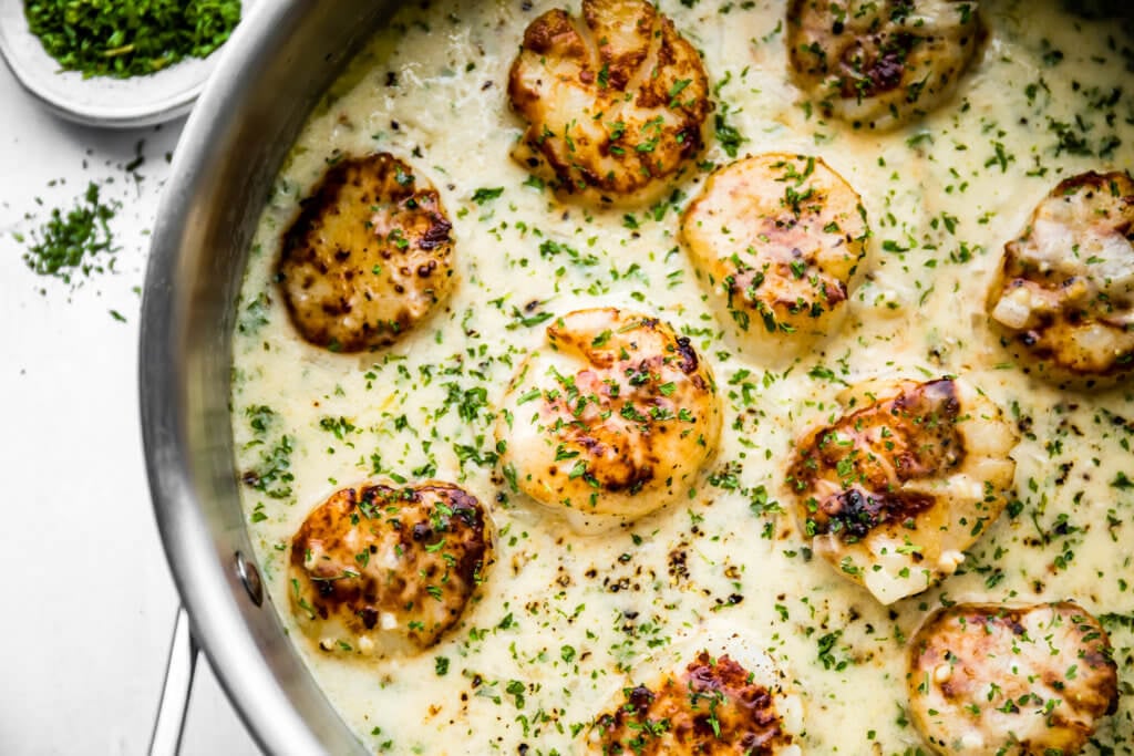 Creamy Garlic Scallops 