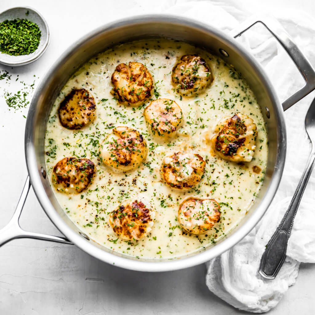 Creamy Garlic Scallops 