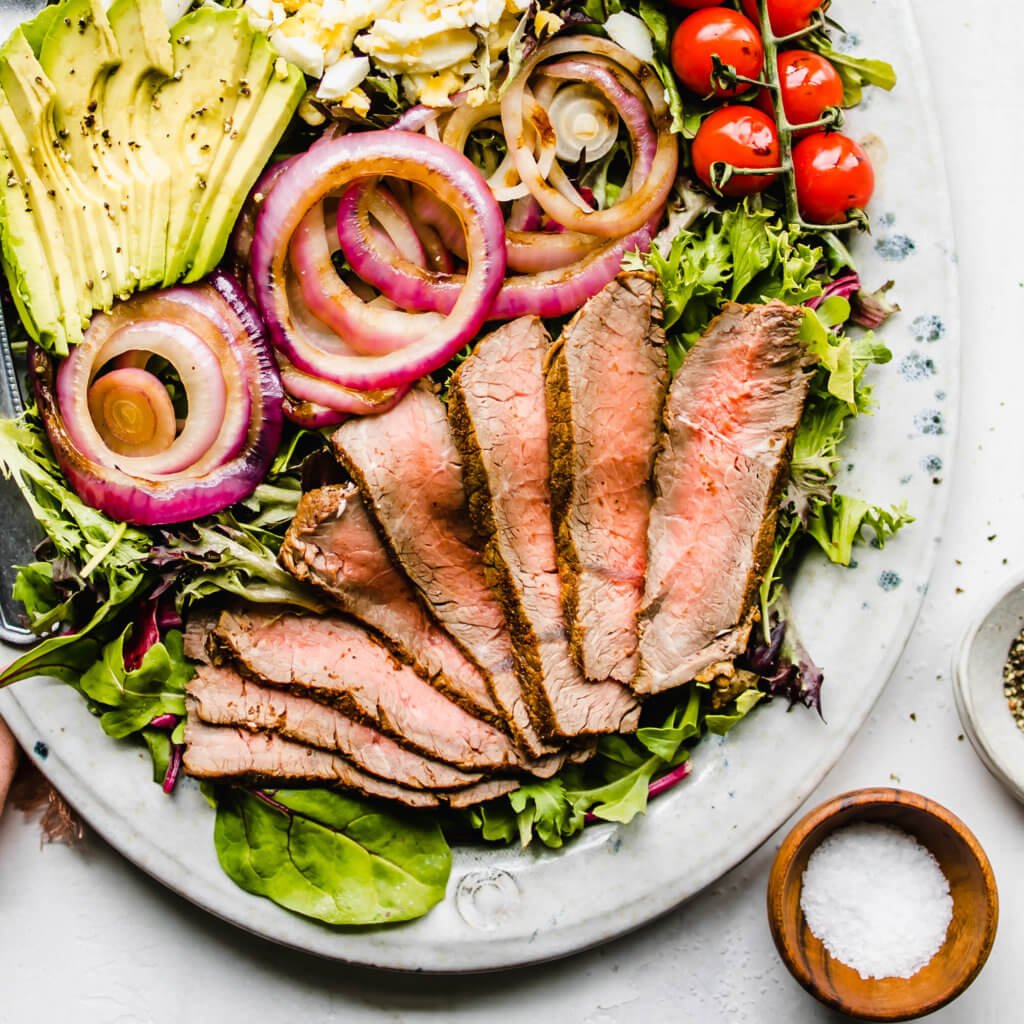 Keto Steak Salad with Red Wine Vinaigrette