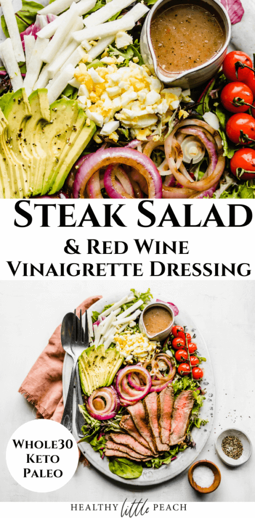 Keto Steak Salad with Red Wine Vinaigrette