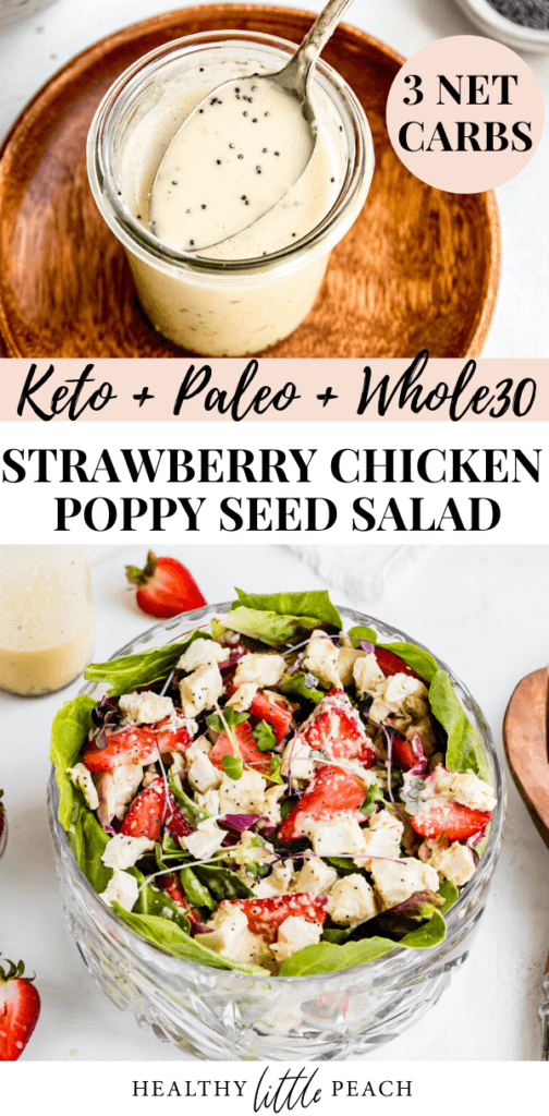 Strawberry Chicken Poppy Seed Salad Pin for Pinterest