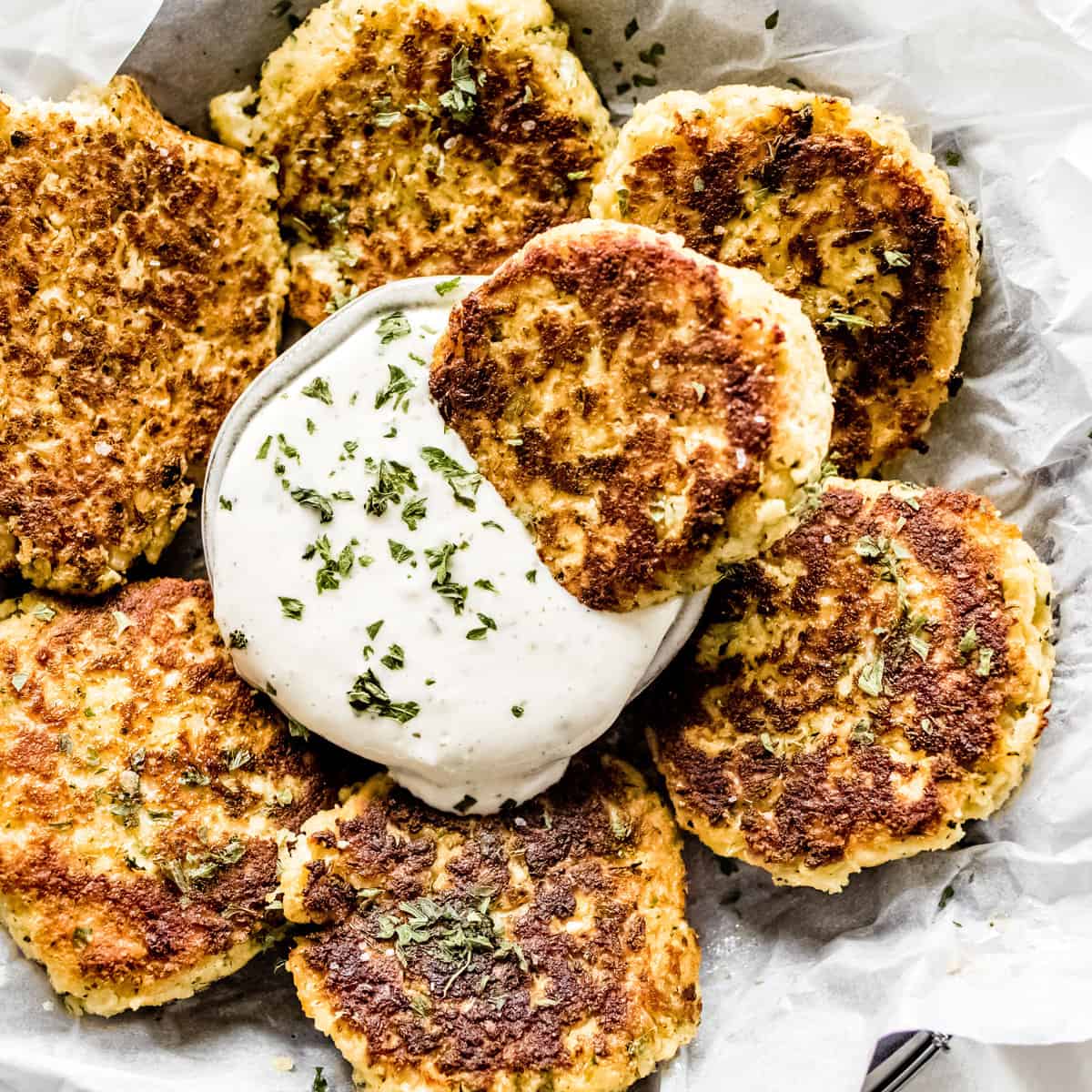 Cauliflower Fritters (Whole30 and Keto) - Healthy Little Peach