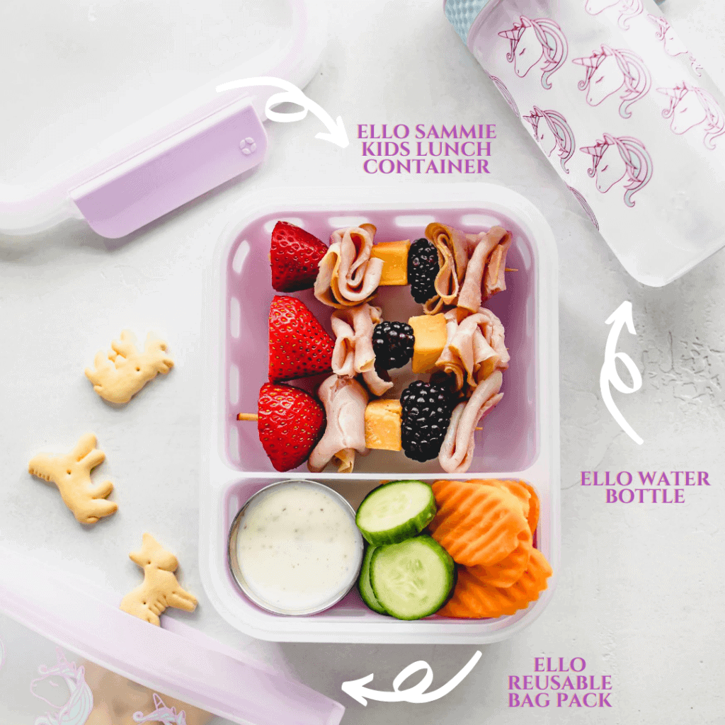 Ello Plastic Salad Bento Set Mauve