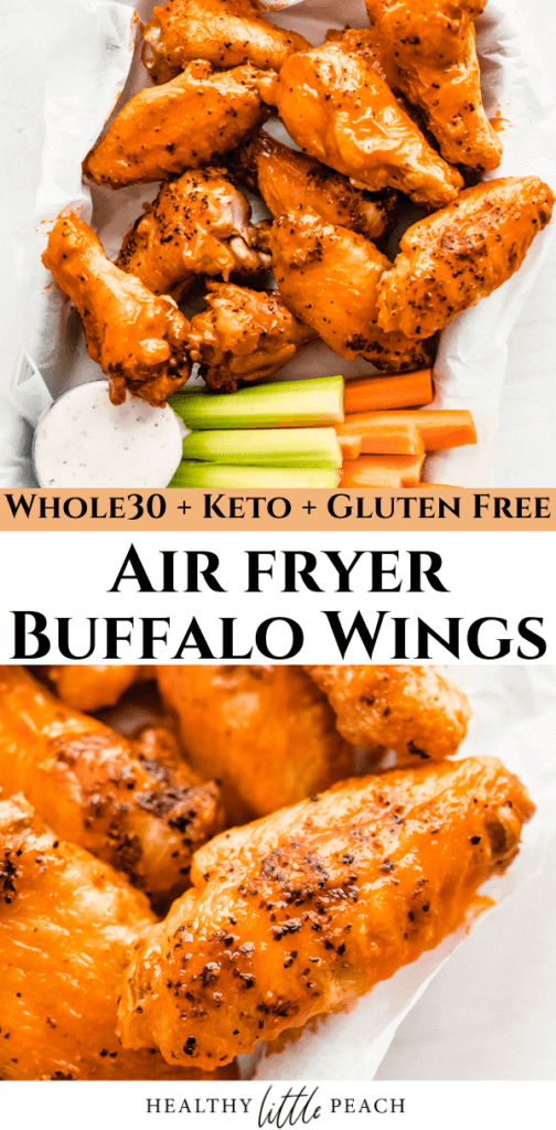 Pinterest Pin for Air Fryer Chicken Wings