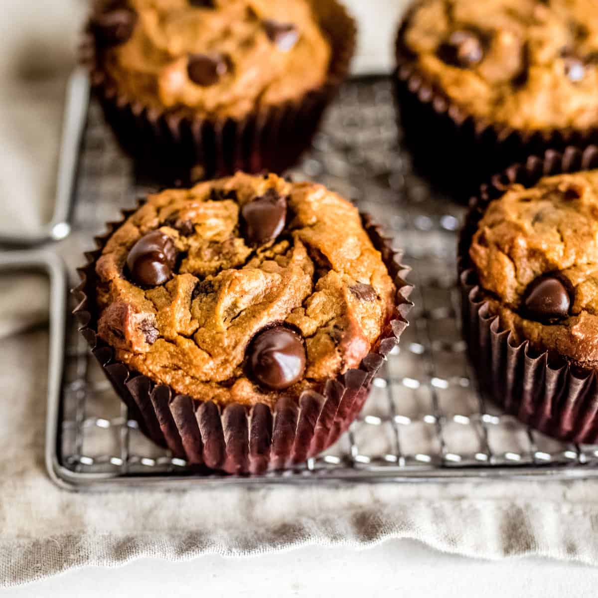Flourless Keto Pumpkin Muffins with Chocolate Chips Healthy Little Peach