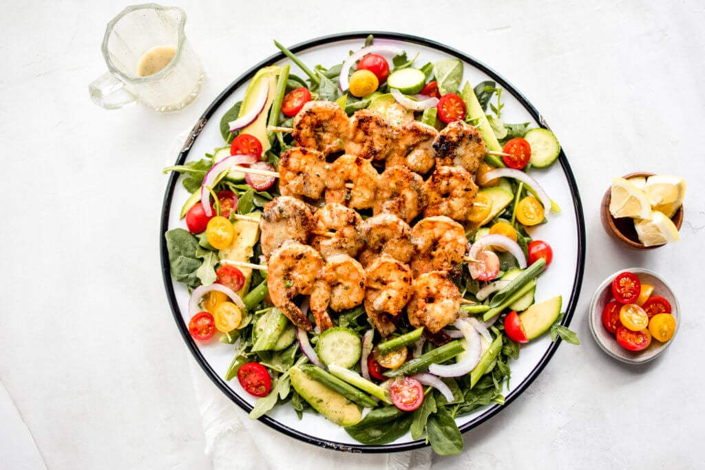 Blackened shrimp salad