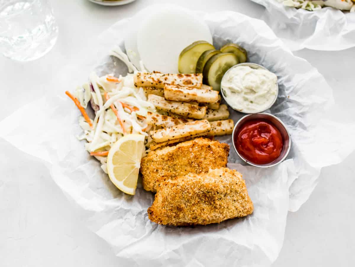 Whole30 + Keto Fish and Chips - Tastes Lovely