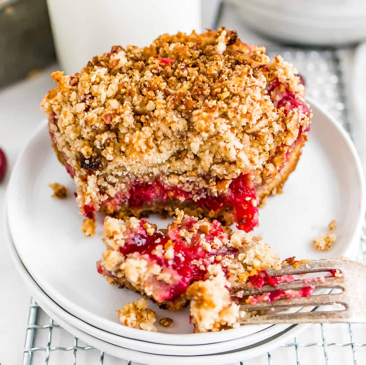 Keto Cranberry Crumble Bars - Healthy Little Peach