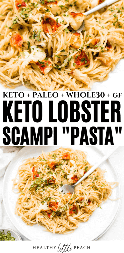 Keto Lobster Scampi Pasta Pinterest Pin