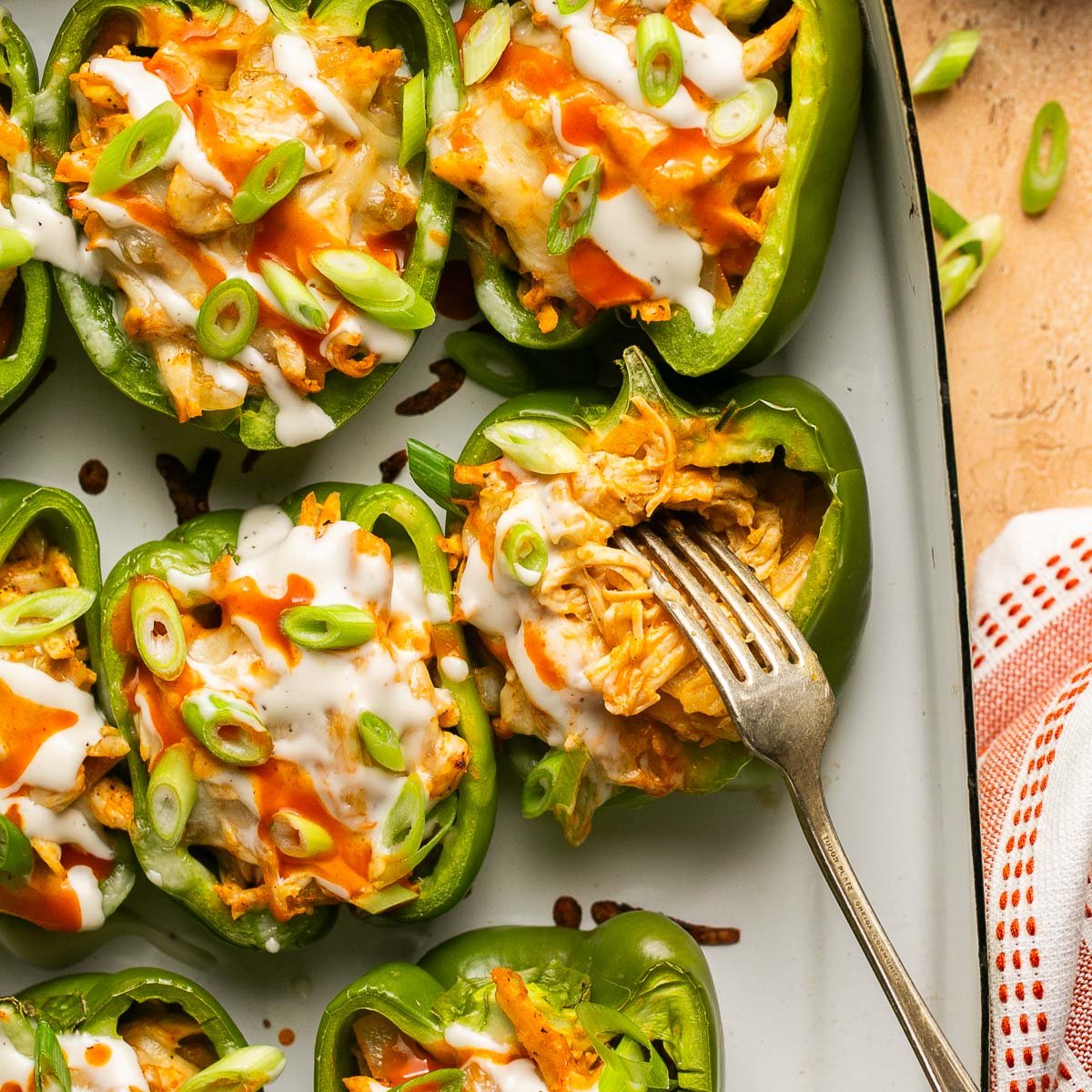 Low Carb Buffalo Chicken Stuffed Peppers Recipe