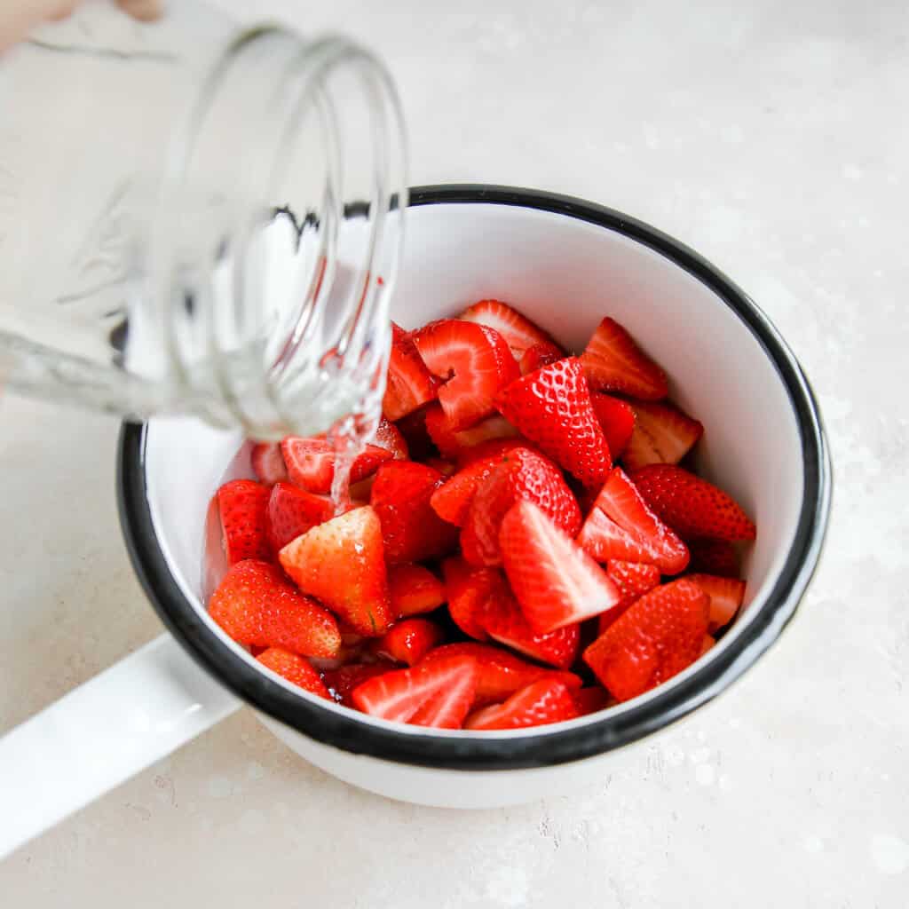 Sliced Strawberries in a pot