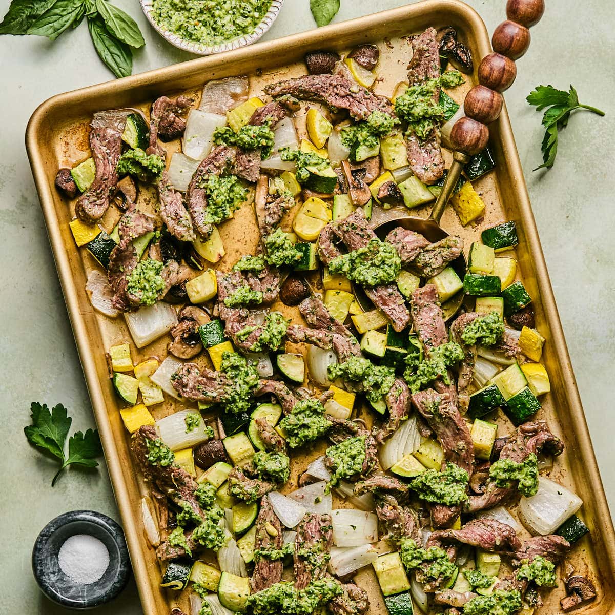 Sheet Pan Flank Steak and Chimichurri Recipe