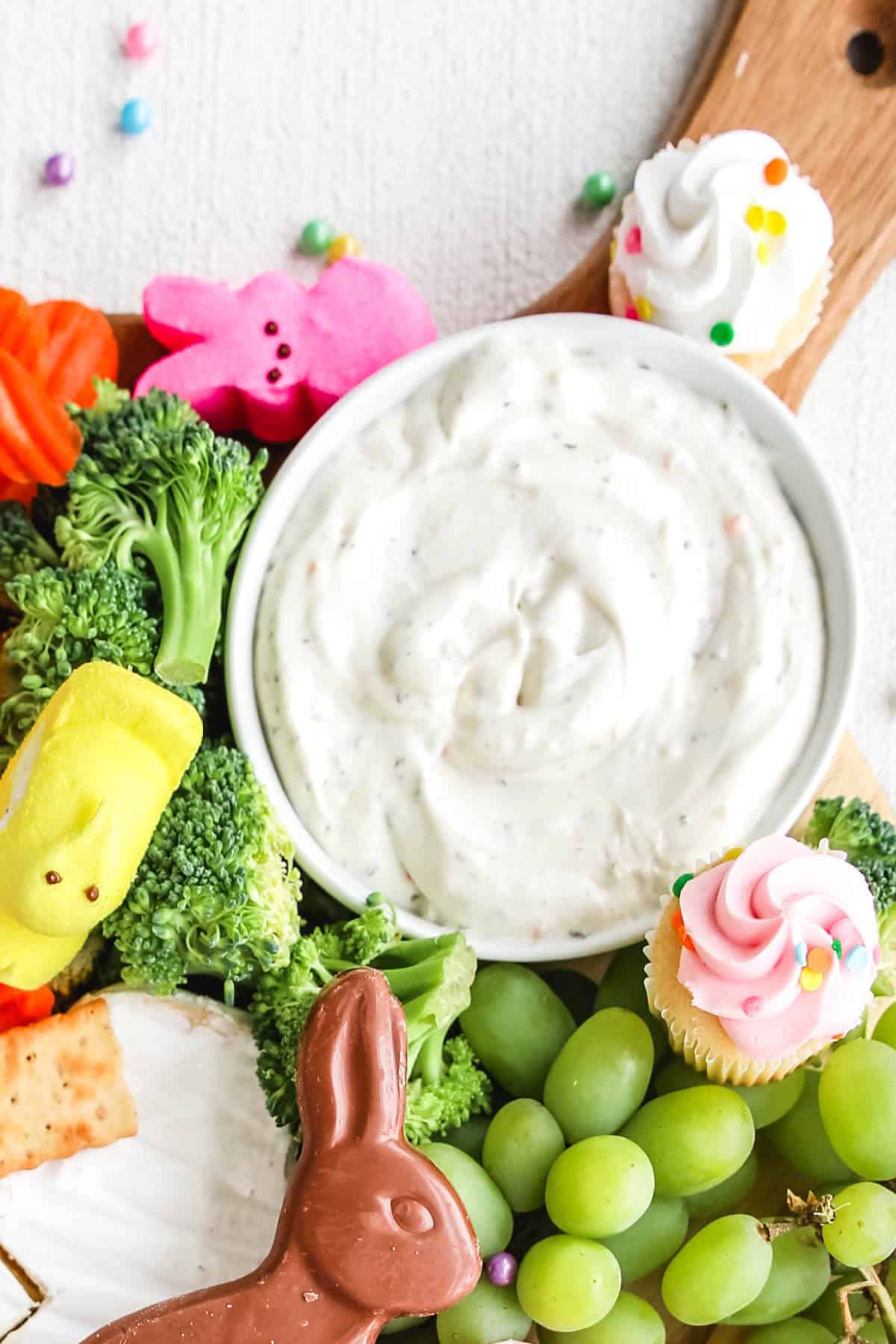a close up view of the homemade ranch dressing