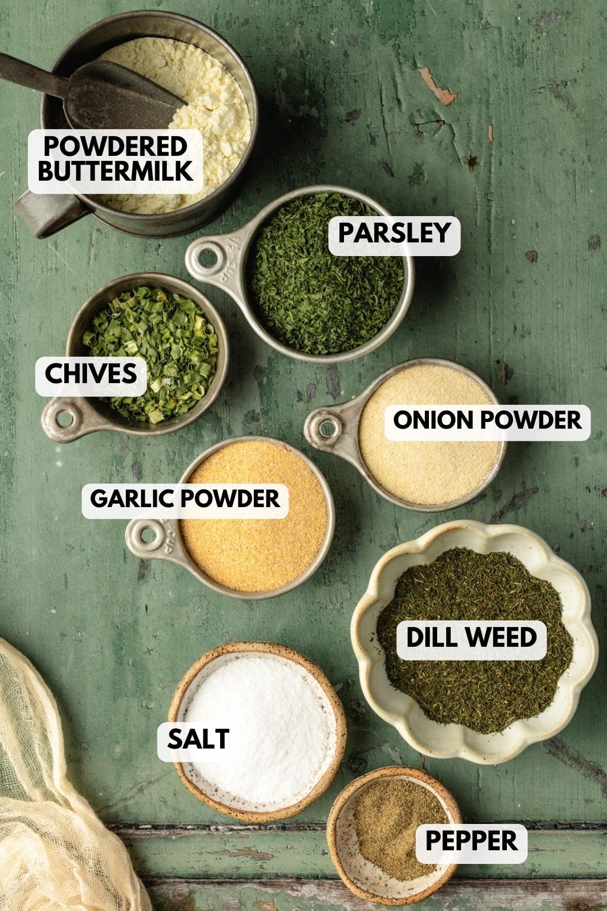 ingredients for Ranch Seasoning Mix