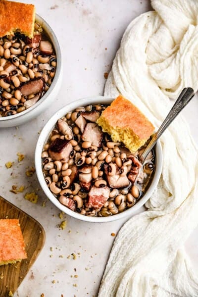 Cozy Pork Jowl (Hog Jowl) Stew | with Southern Black Eyed Peas