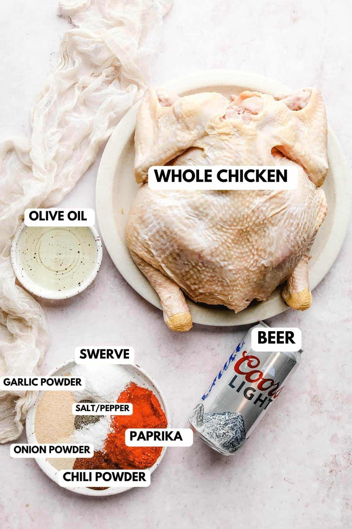 A photo of recipe ingredients labeled 