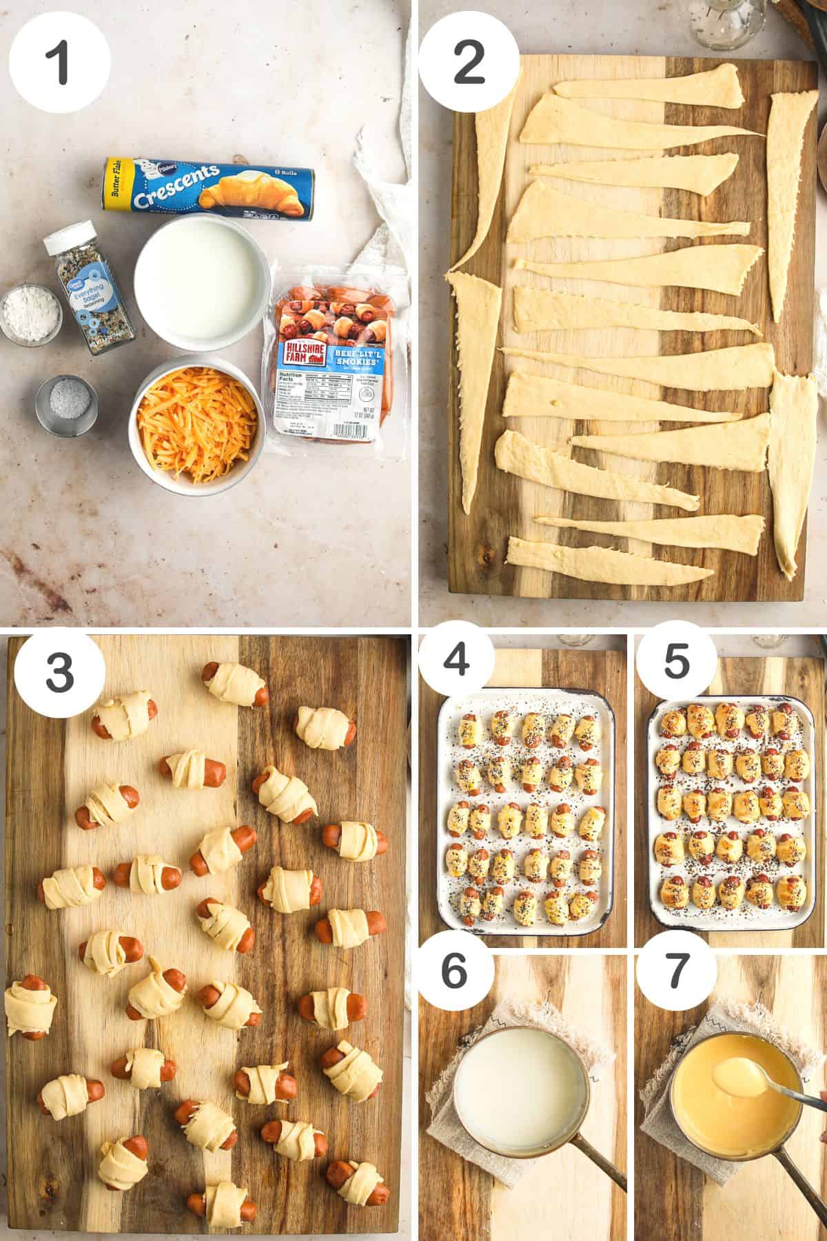Step by step photos for the Seasoned Pigs In a Blanket