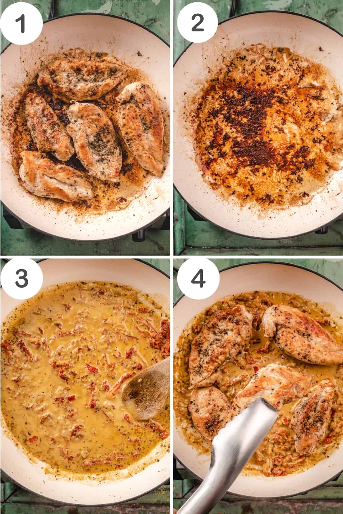 numbered step by step photos of how to make marry me chicken recipe