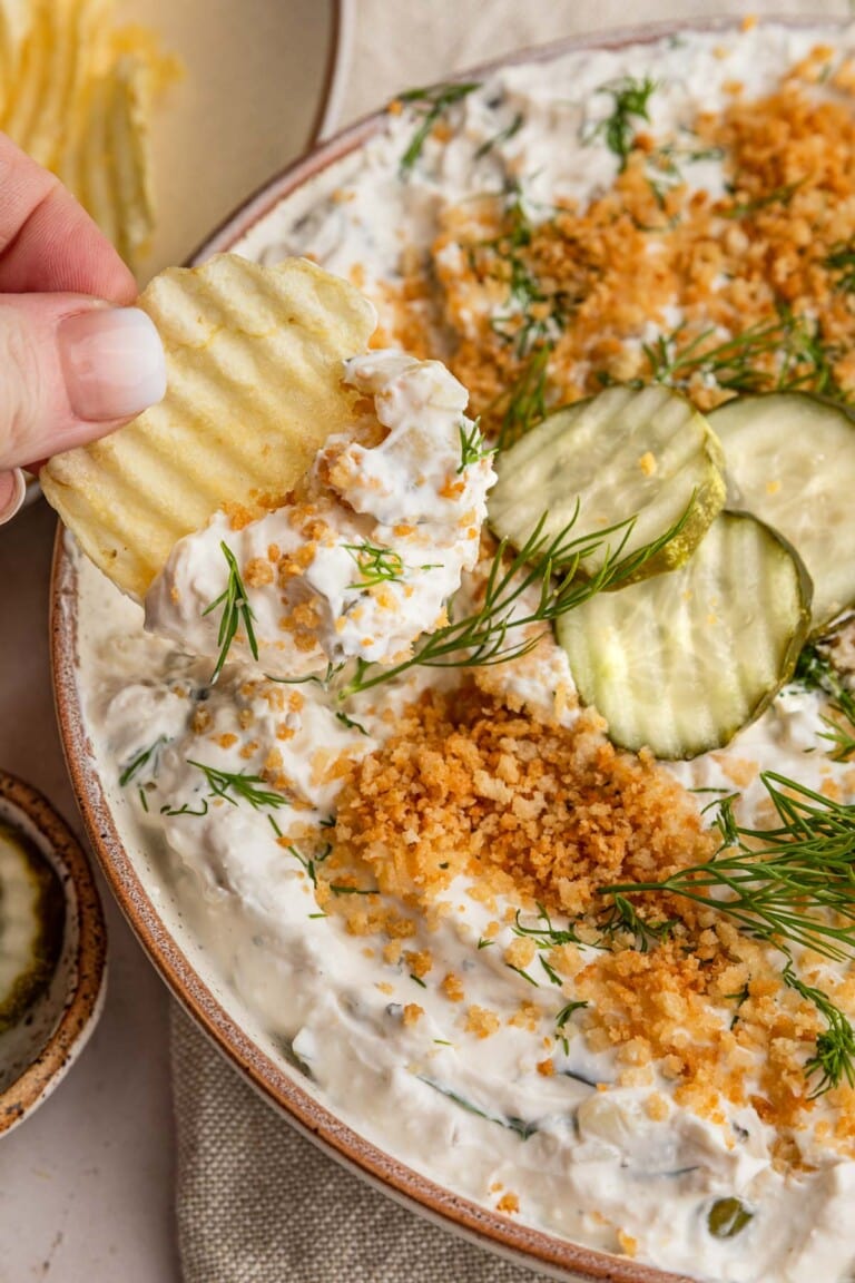 Easy Fried Pickle Dip (Dairy Free Option) Healthy Little Peach